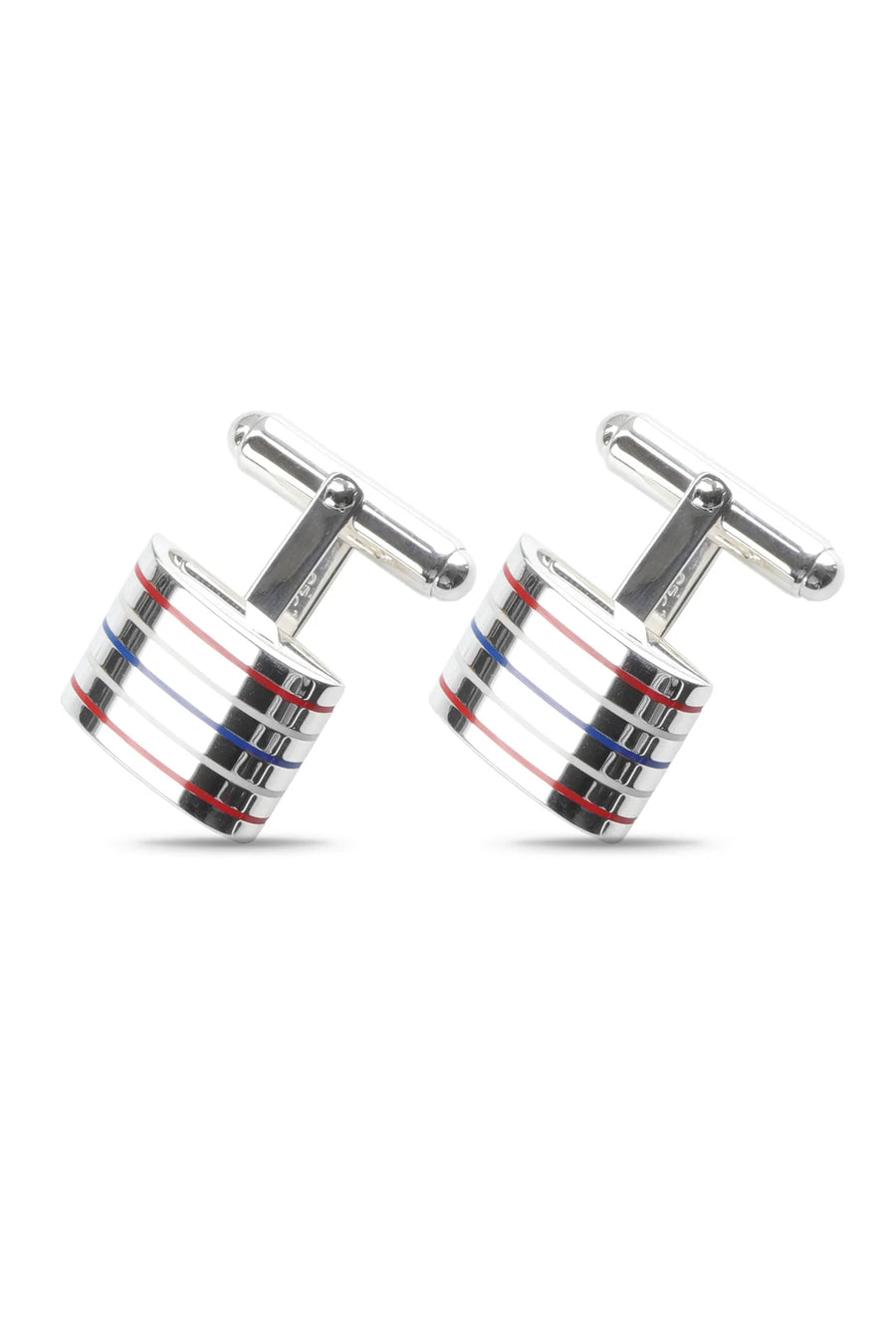 Sterling Silver Enamel Line Cufflinks