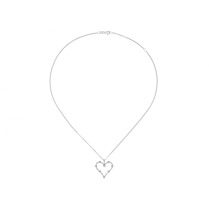 Amore Argento Sterling Silver CZ Heart Necklace