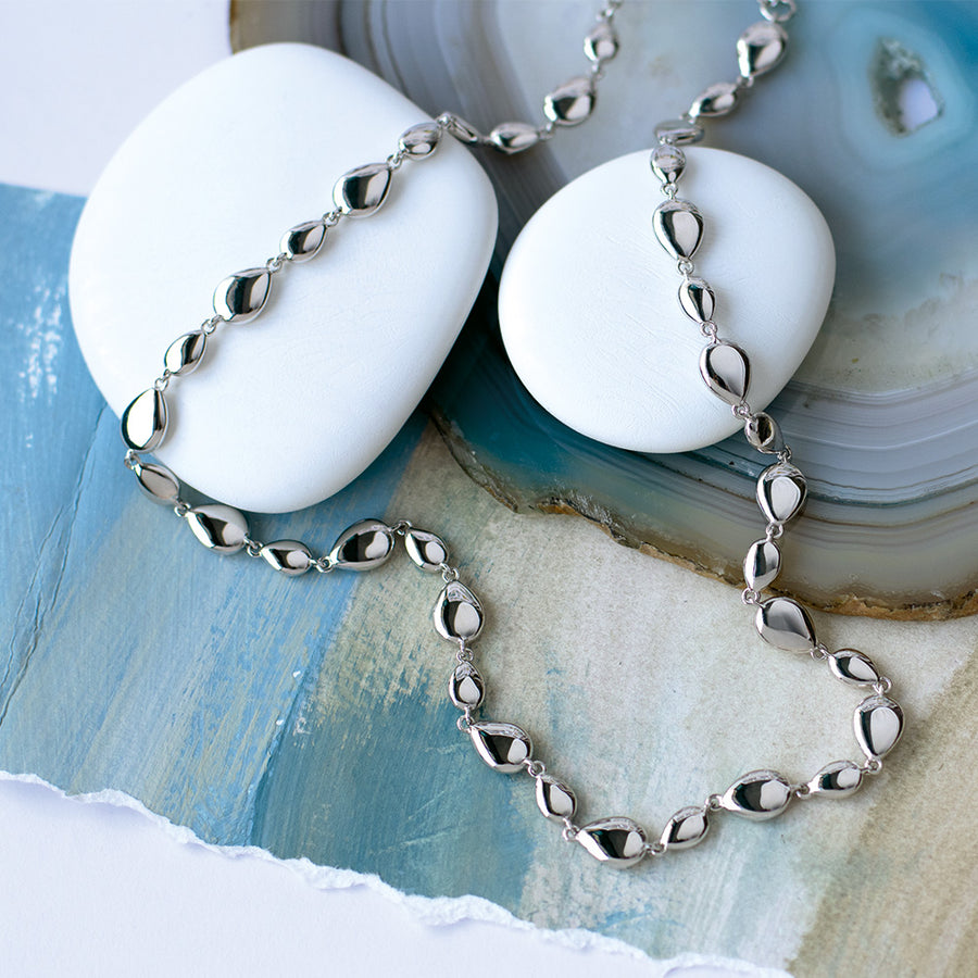 Kit Heath Sterling Silver Pebble Link Necklace