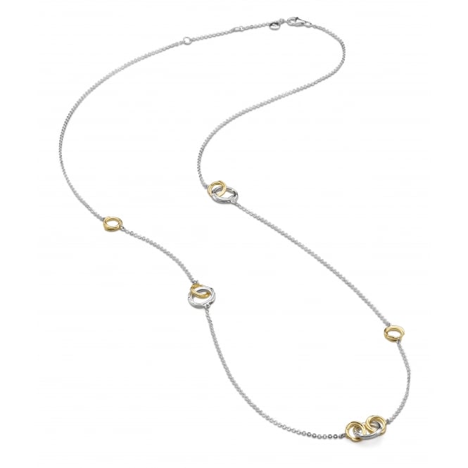 Kit Heath Sterling Silver Long Interlocking Circles Necklace