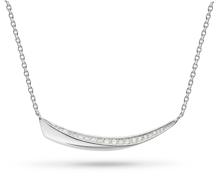 Kit Heath Sterling Silver CZ Bar Style Necklace