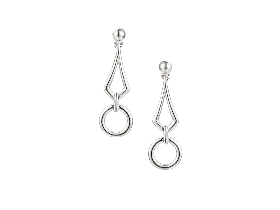 Amore Argento Sterling Silver Open Shape Drop Earrings