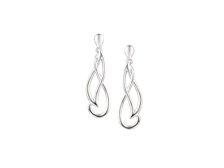 Amore Argento Sterling Silver Modern Twist Drop Earrings