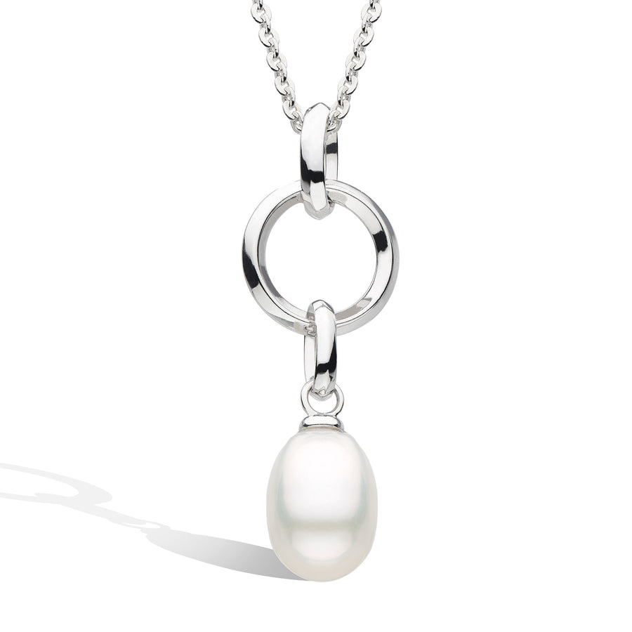Kit Heath Sterling Silver Astoria Freshwater Pearl Drop Necklace