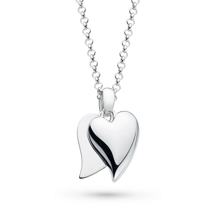 Kit Heath Sterling Silver 'Desire Love Duet' Double Heart Necklace
