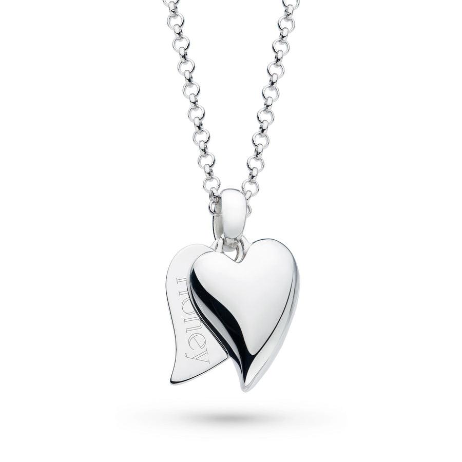 Kit Heath Sterling Silver 'Desire Love Duet' Double Heart Necklace