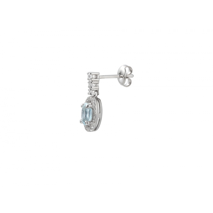 Amore Argento Sterling Silver Aquamarine and CZ Earrings