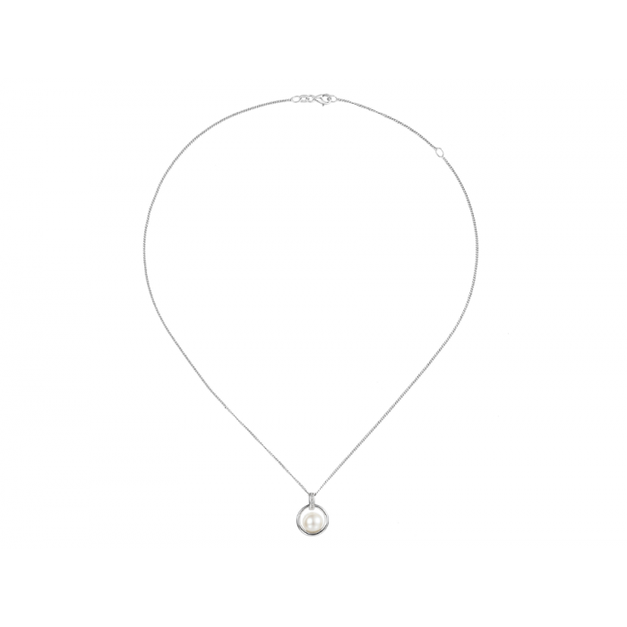 Amore Argento Sterling Silver Open Circle Pearl Pendant