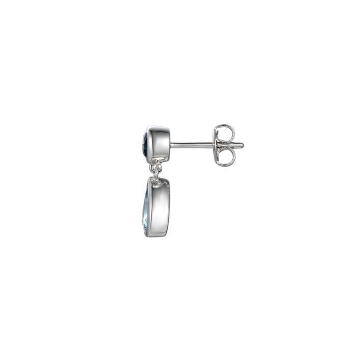 Amore Argento Sterling Silver Blue Topaz Drop Earrings