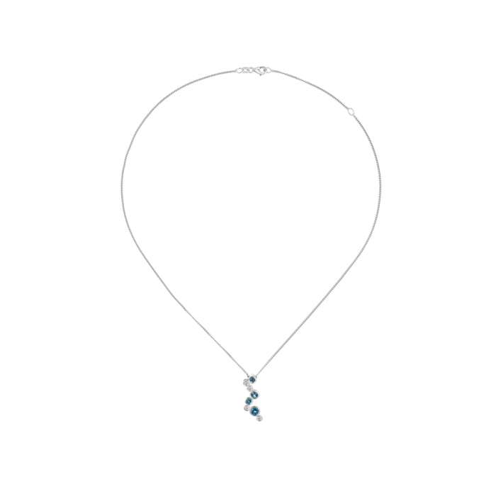 Amore Argento Sterling Silver Blue Topaz and CZ Bubble Pendant