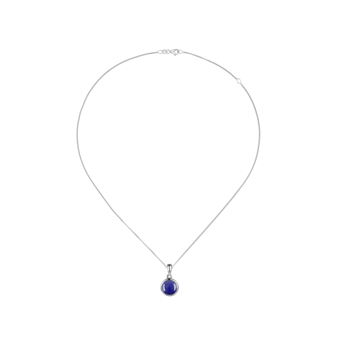 Amore Argento Sterling Silver Blue Cabochon Lapis Necklace