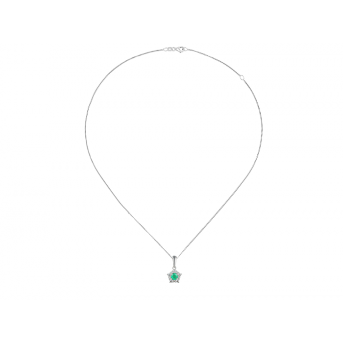 Amore Argento Sterling Silver Emerald Classico Necklace