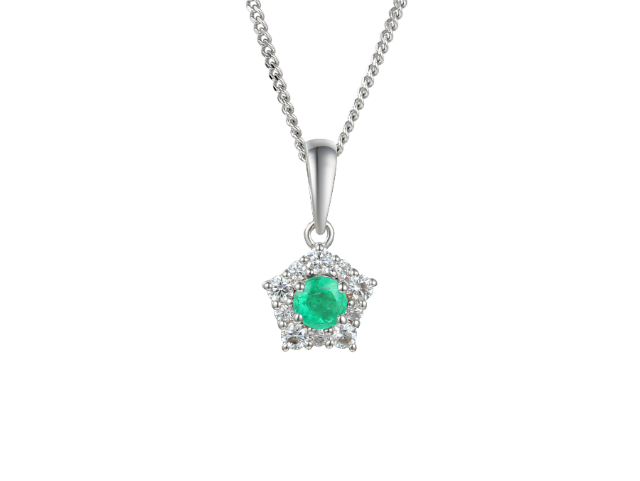 Amore Argento Sterling Silver Emerald Classico Necklace