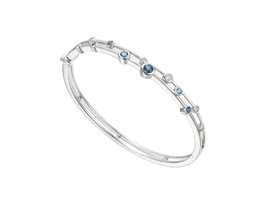 Amore Argento Sterling Silver Stone set Bangle