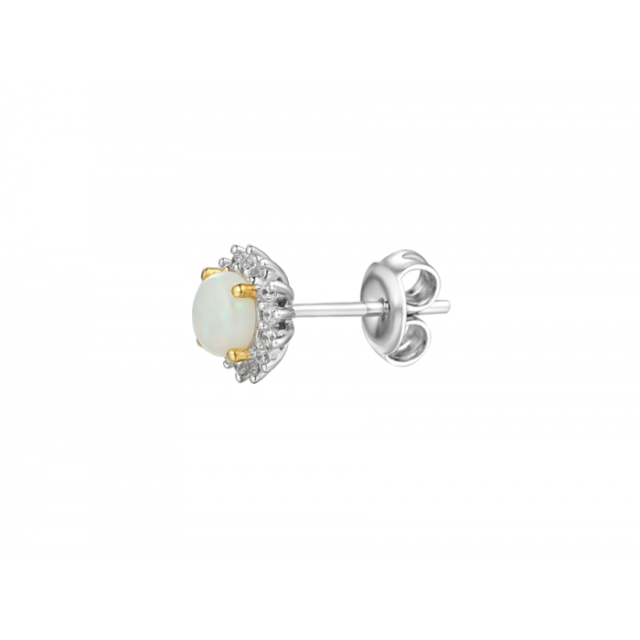 Amore Argento sterling Silver Opal and CZ Stud Earrings