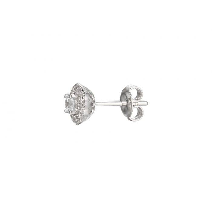 Amore Argento Sterling Silver CZ Cluster Stud Earrings