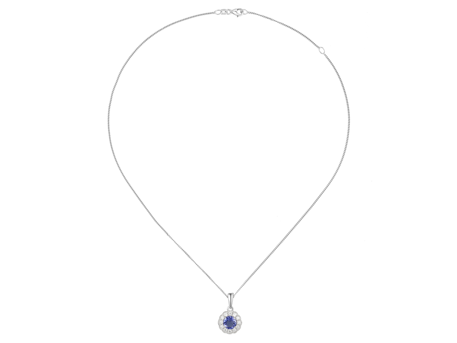 Amore Argento Sterling Silver Tanzanite and CZ Pendant