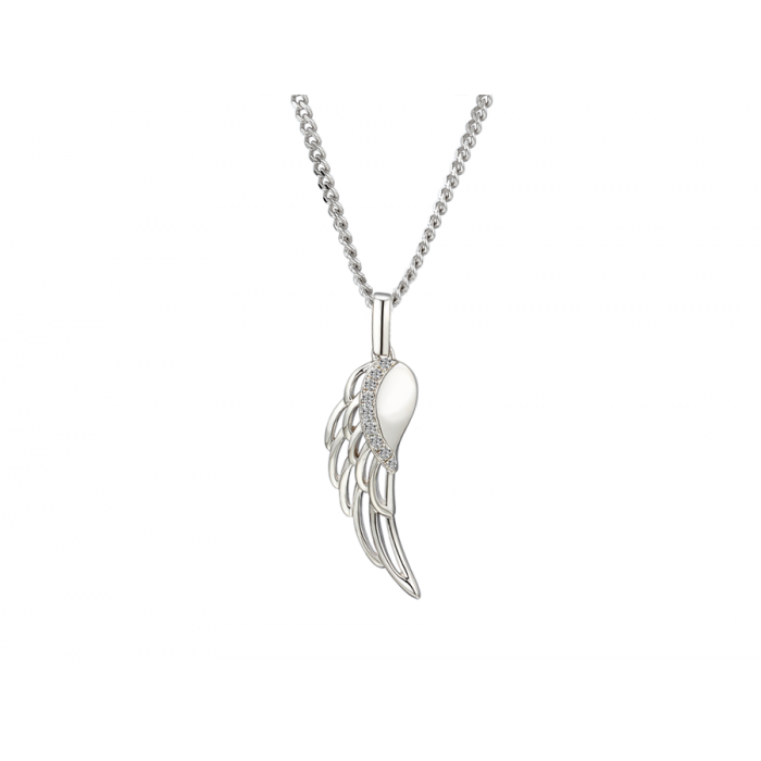 Amore Argento Sterling Silver Angel Wing Pendant and Chain