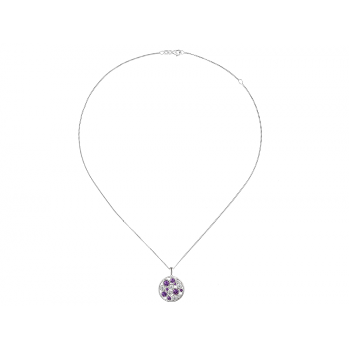 Amore Argento Sterling Silver Amethyst and CZ Bubble Necklace
