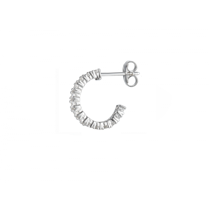 Amore Argento Sterling Silver Blue Topaz & CZ Set Hoop Earrings