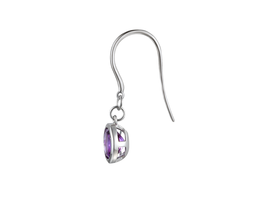 Amore Argento Sterling Silver Amethyst Hook Earrings