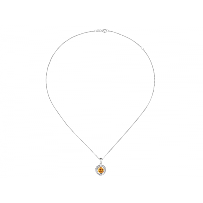 Amore Argento Sterling Silver Citrine Open Necklace