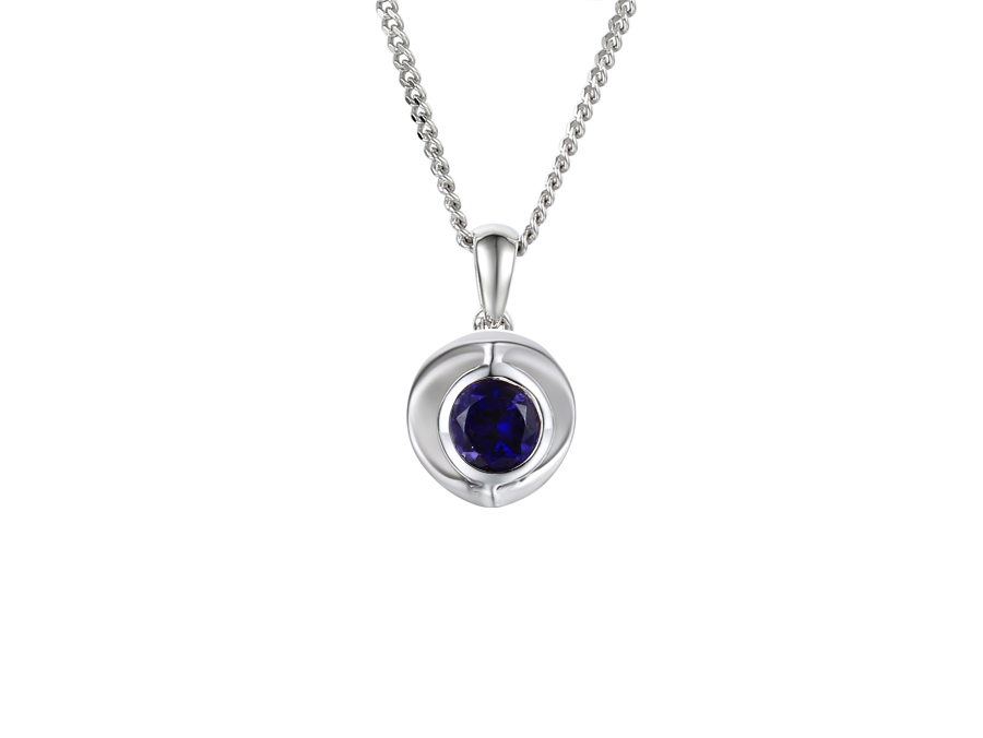 Amore Argento Sterling Silver Iolite Open Pendant