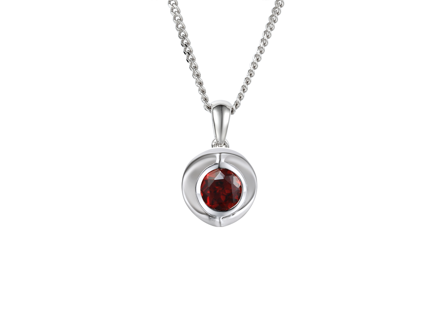 Amore Argento Sterling Silver Garnet Open Necklace