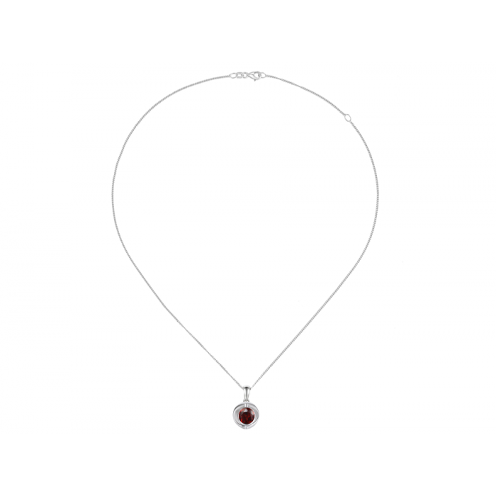 Amore Argento Sterling Silver Garnet Open Necklace