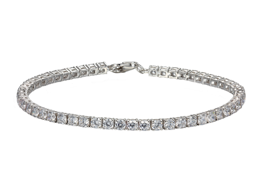 Amore Argento Sterling Silver Cubic Zirconia Line Bracelet