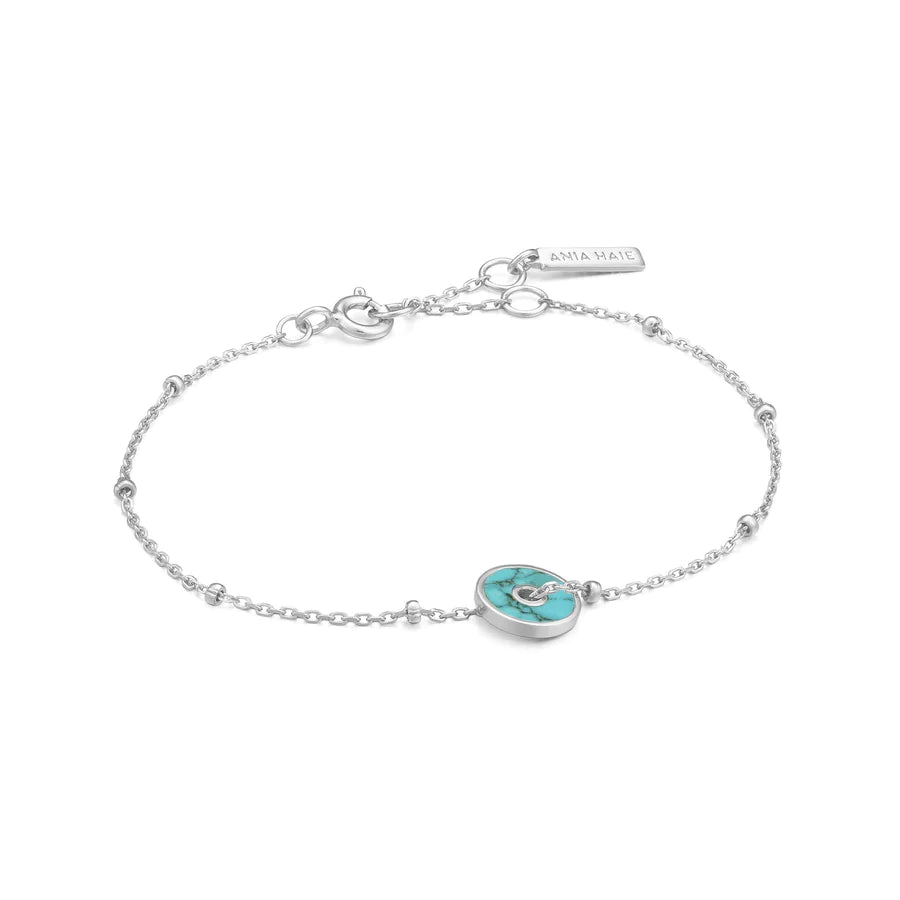 Ania Haie Sterling Silver Turquoise Disc Bracelet