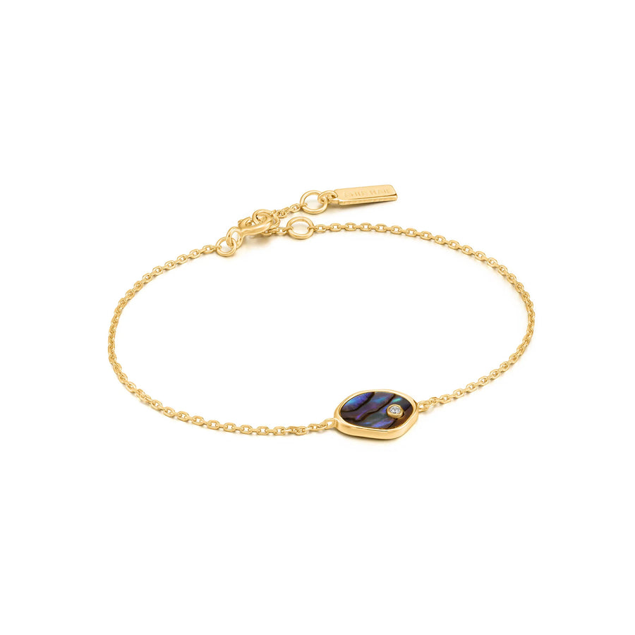 Ania Haie Gold Tidal Abalone & CZ Bracelet