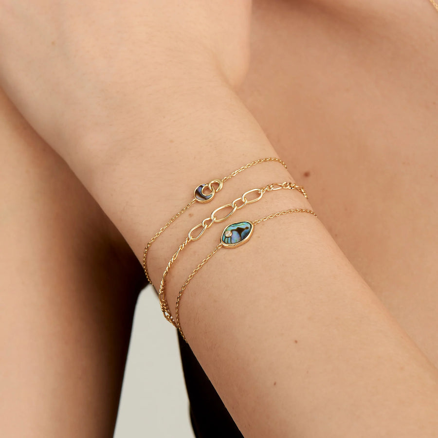 Ania Haie Gold Tidal Abalone & CZ Bracelet