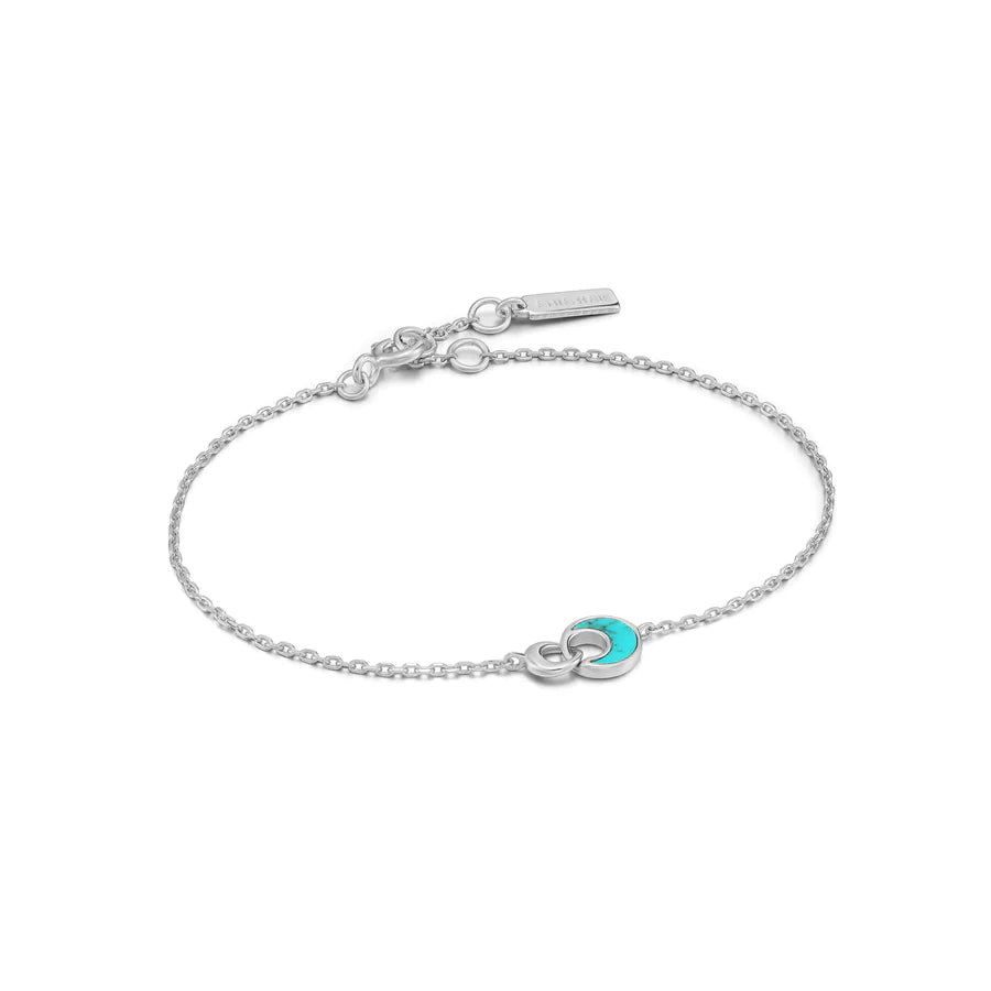 Ania Haie Sterling Silver Turquoise Crescent link Bracelet