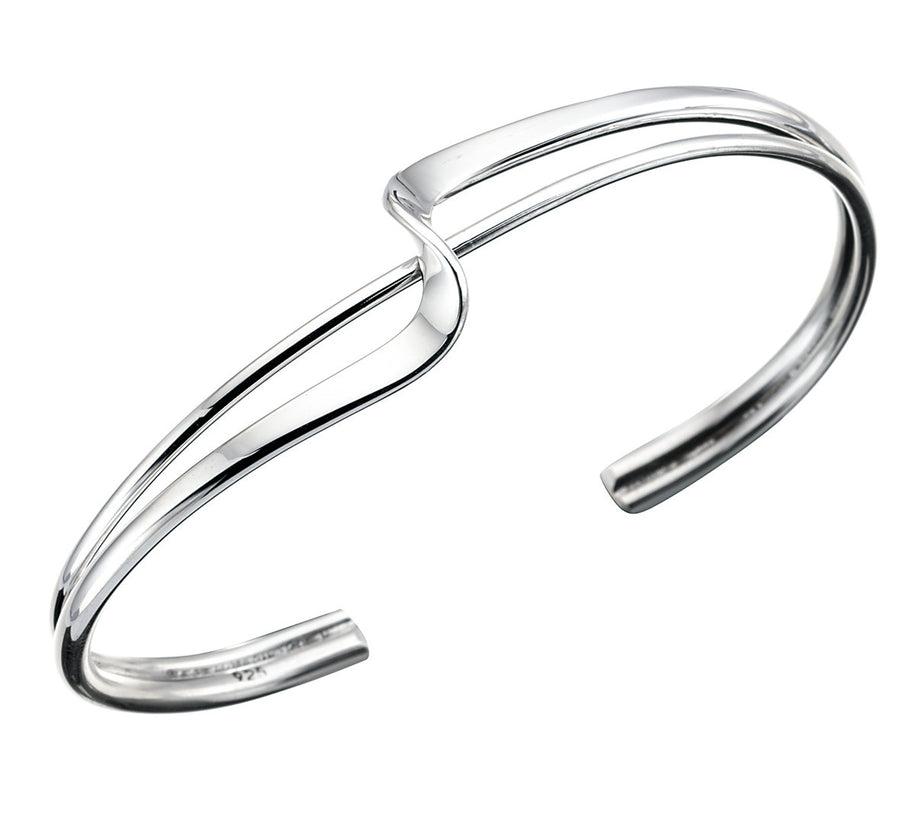 Sterling Silver Two Strand Twist Top Cuff