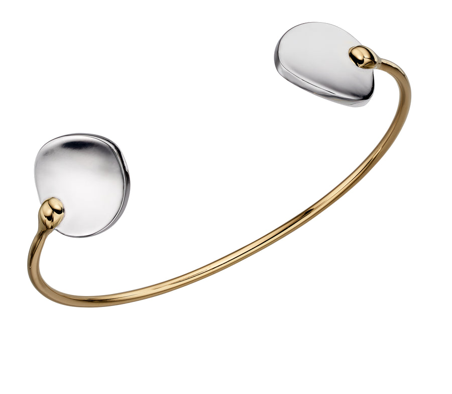 Fiorelli Sterling Silver and Gold Plate Torque Bangle