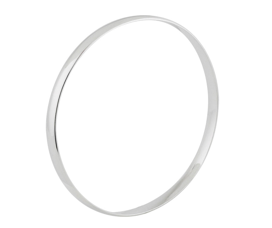 Sterling Silver Plain 'D' Shape Bangle
