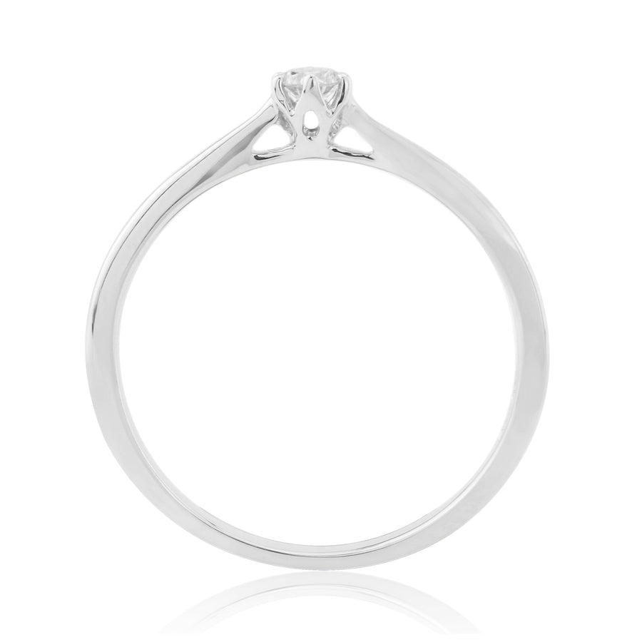 9ct White Gold 0.10 Carat Diamond Solitaire Ring