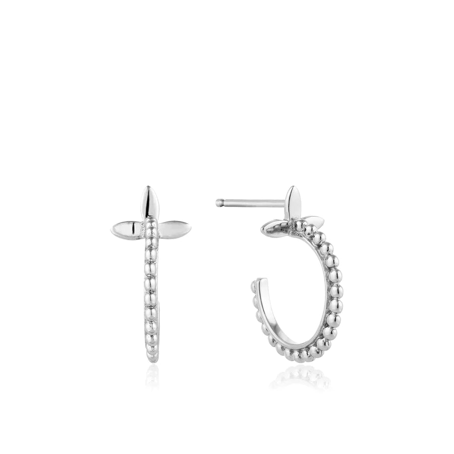 Ania Haie Sterling Silver Modern Beaded Hoops