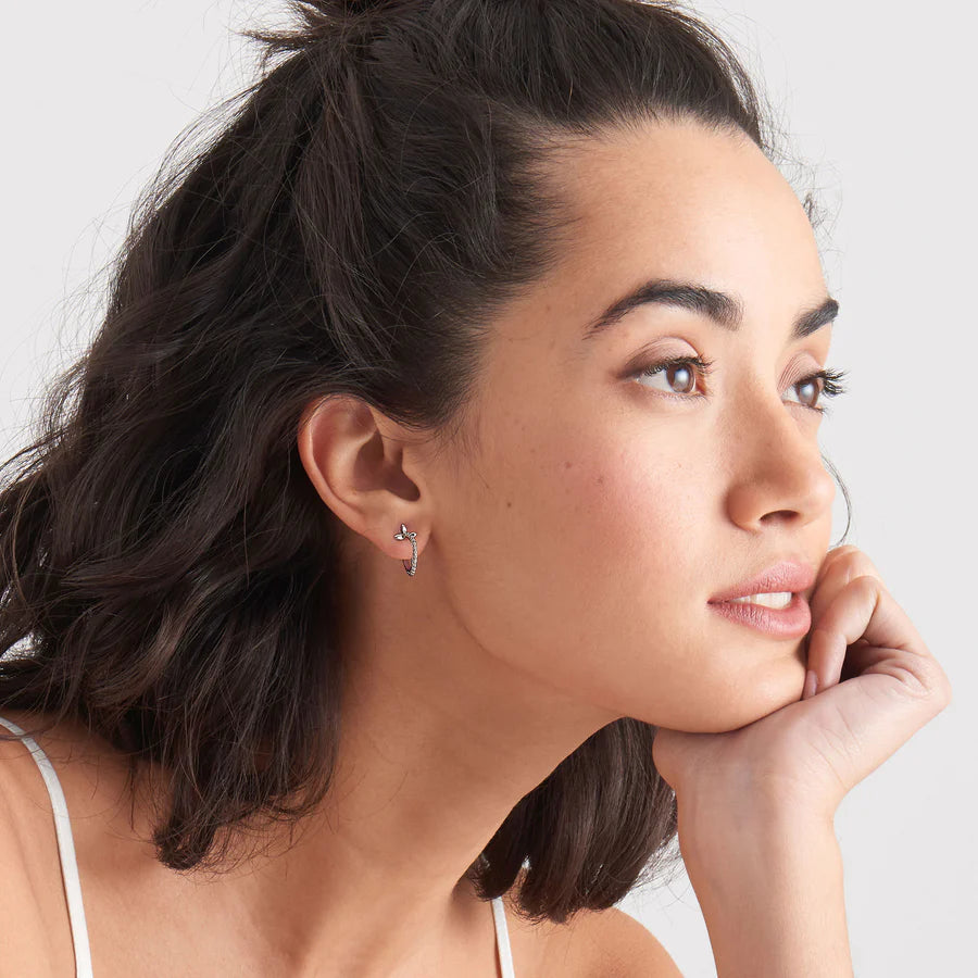 Ania Haie Sterling Silver Modern Beaded Hoops