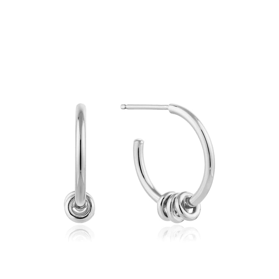 Ania Haie Sterling Silver Modern 3 Ring Hoops