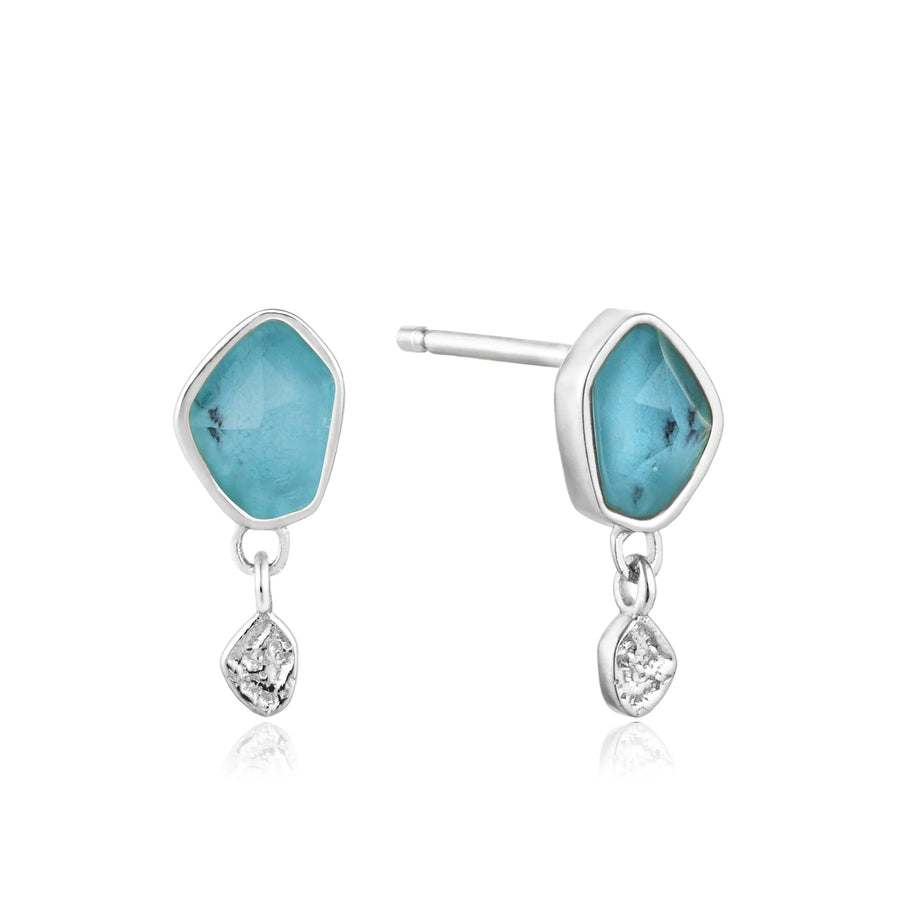 Ania Haie Sterling Silver Turquoise & CZ Drop Earrings