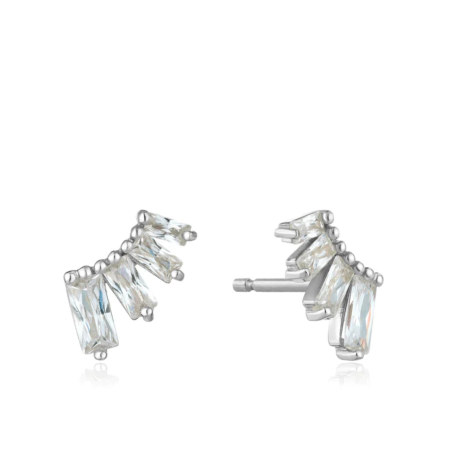 Ania Haie Sterling Silver 4 CZ Stud Earrings
