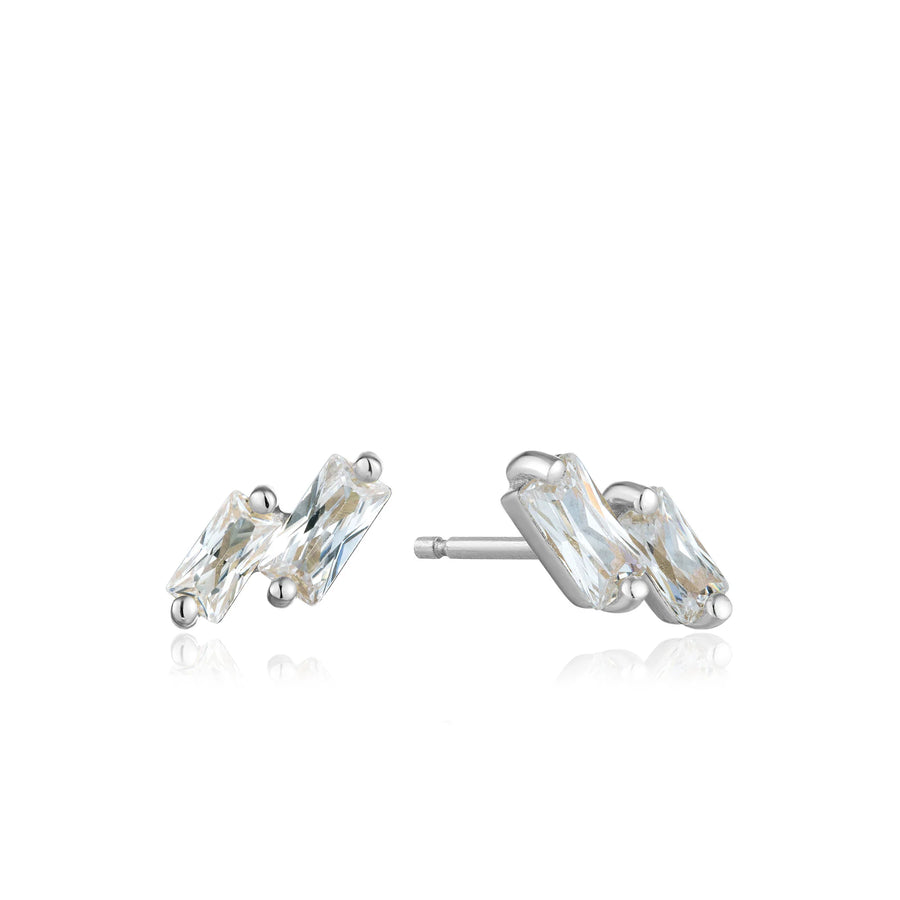 Ania Haie Sterling Silver Double CZ Stud Earrings