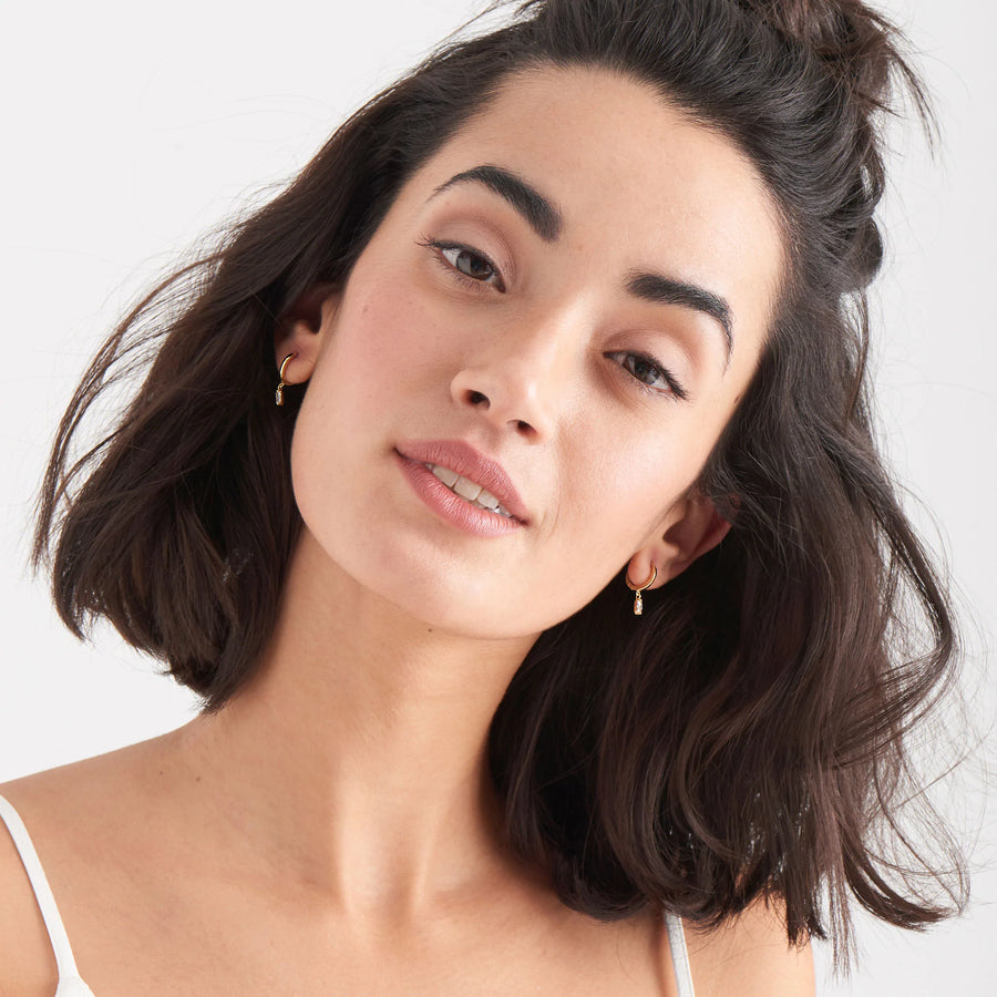 Ania Haie Gold CZ Huggie Hoop Earrings