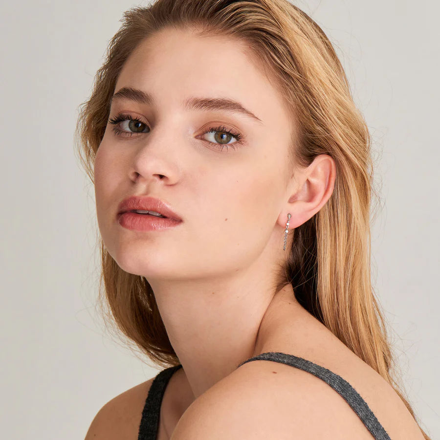 Ania Haie Sterling Silver Spike Chain Stud Earrings
