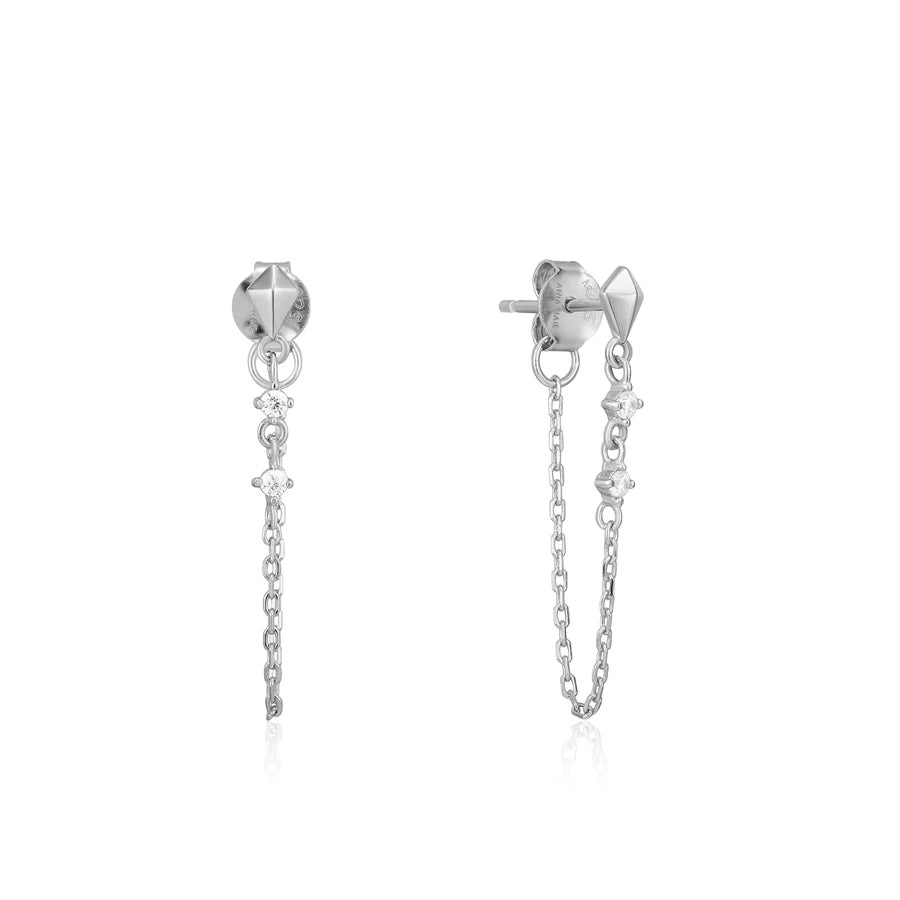 Ania Haie Sterling Silver Spike Chain Stud Earrings