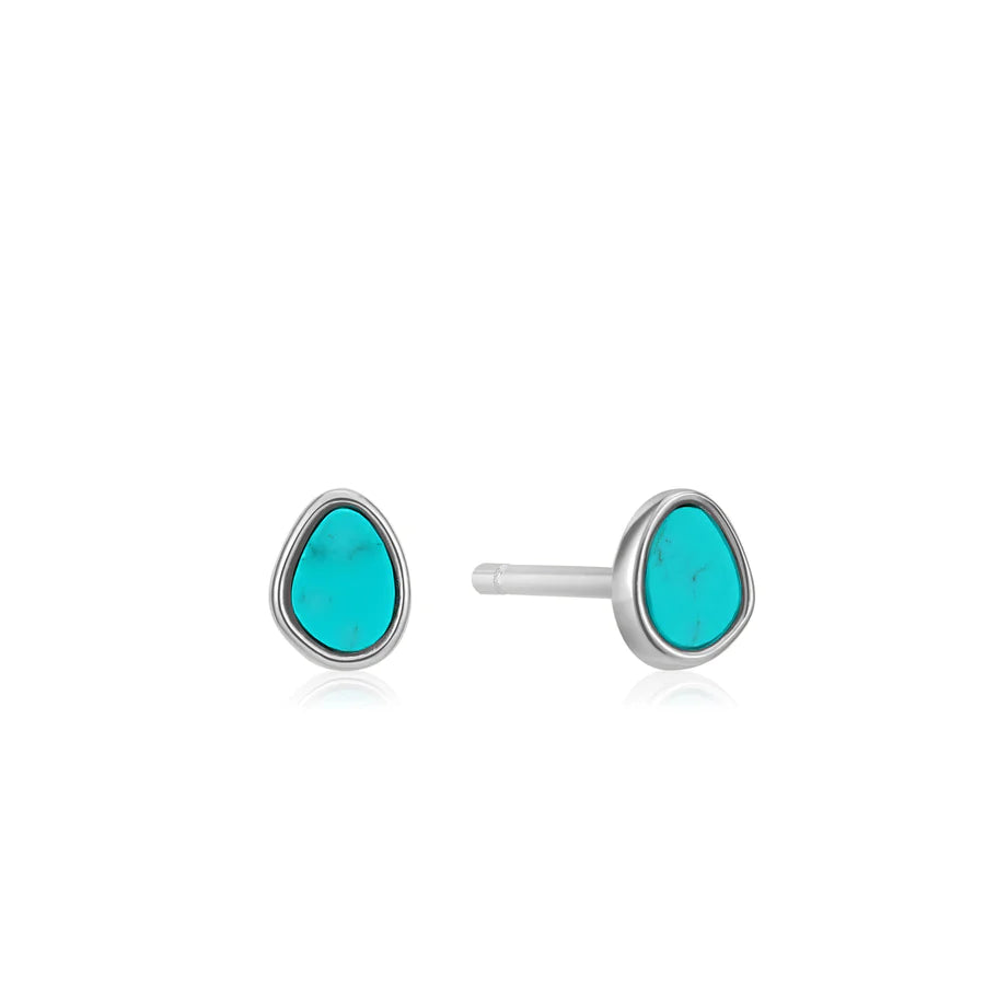 Ania Haie Sterling Silver Turquoise Stud Earrings