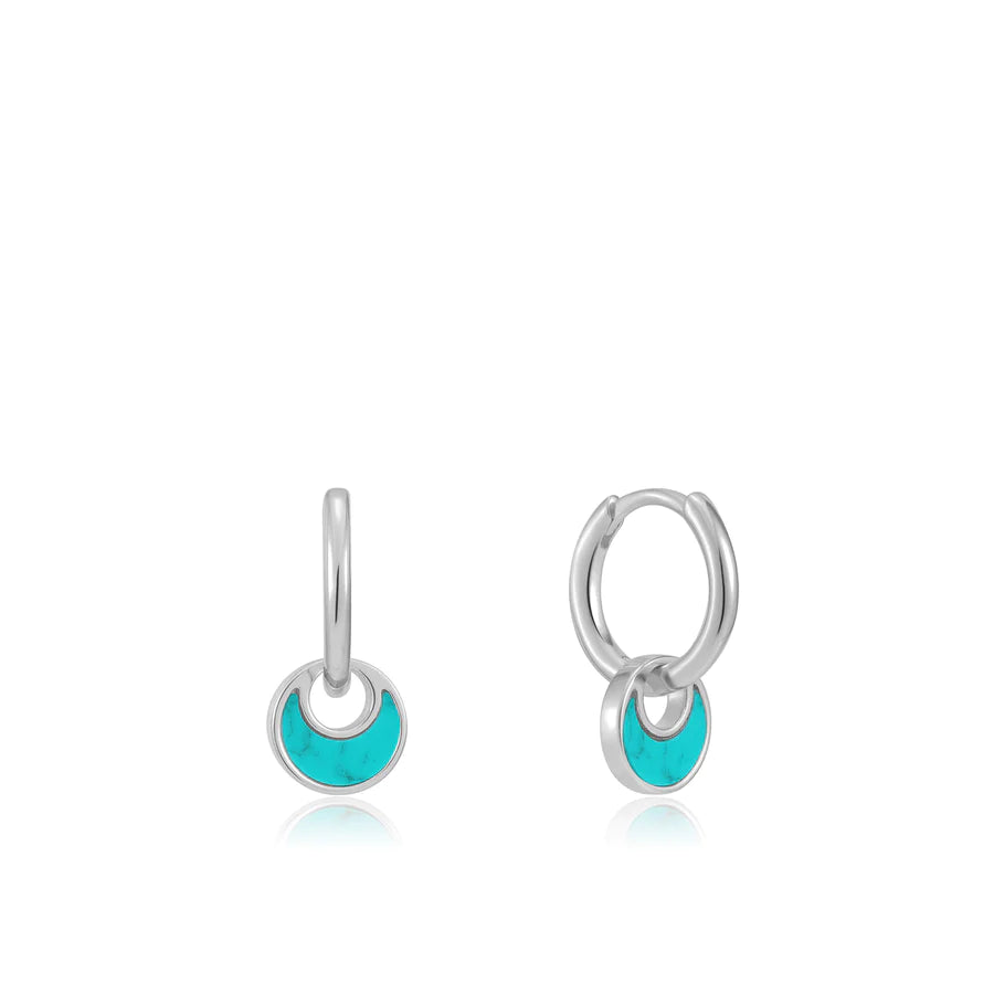 Ania Haie Tidal Turquoise Crescent Huggie Hoops