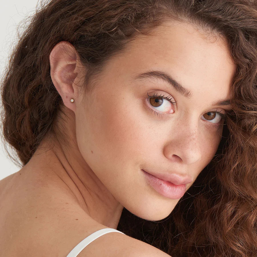 Ania Haie Sage Enamel & CZ Gold Stud Earrings